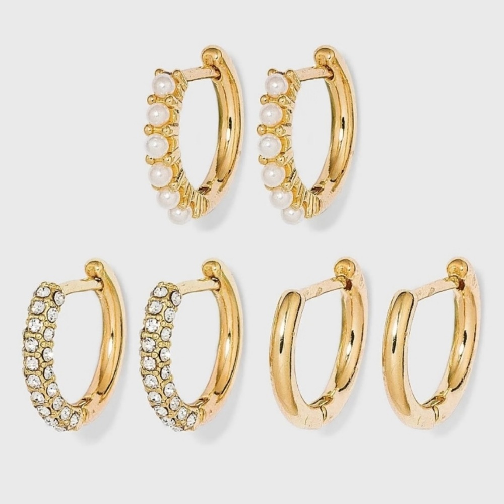 Sugarfix by Baublebar Mini Hoops set of 3- NWT Nickle Free